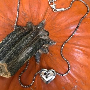 Brighton reversible black/silver heart necklace.